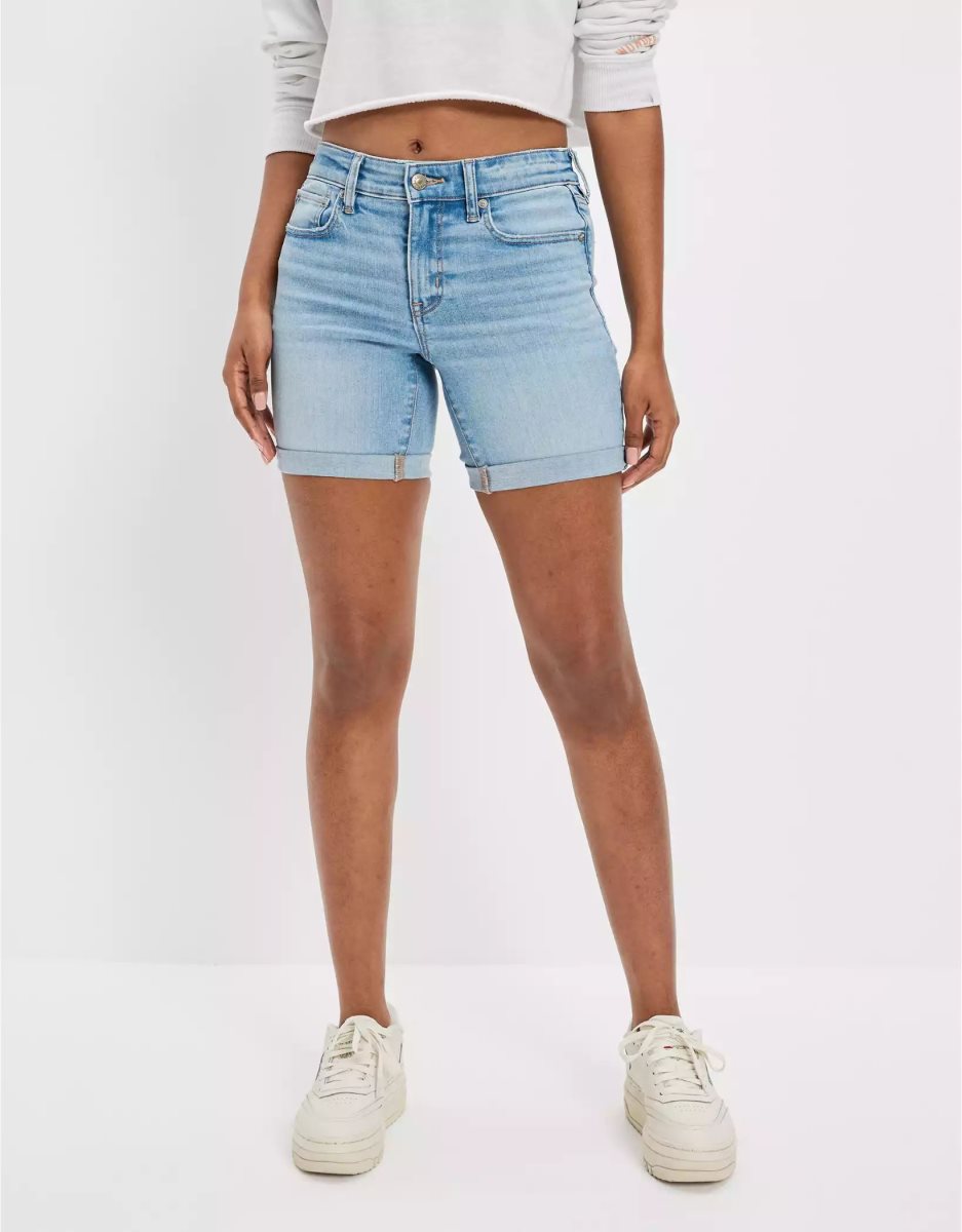 Shorts American Eagle AE Ne(x)t Level Denim Mince Bermuda Lavage Clair Femme | IYK-18375953